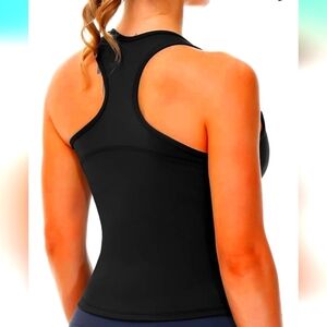 Racerback Workout Tank‎ Tops with Built in Bra Shelf   Sz S black